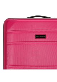 Wittchen - Walizka kabinowa z ABS-u żłobiona różowa. Kolor: różowy. Materiał: guma. Styl: klasyczny