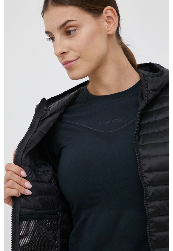 Refrigiwear - RefrigiWear kurtka puchowa damska kolor czarny przejściowa. Kolor: czarny. Materiał: puch. Wzór: gładki