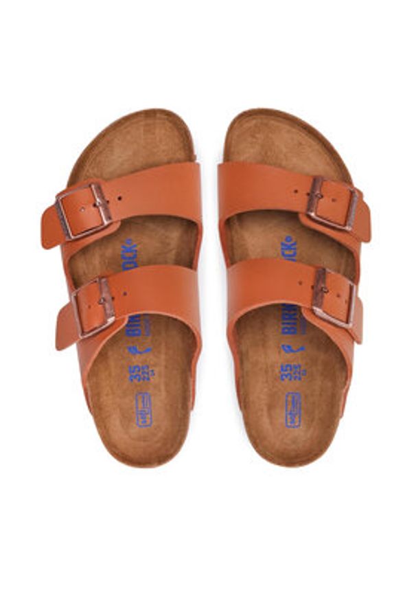 Birkenstock Klapki Arizona Bs 1019119 Brązowy. Kolor: brązowy. Materiał: skóra