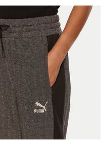 Puma Spodnie dresowe T7 High Waist Track 626798 01 Szary Regular Fit. Stan: podwyższony. Kolor: szary. Materiał: materiał, bawełna
