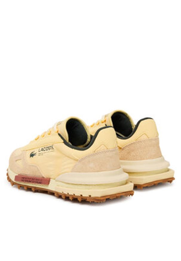Lacoste Sneakersy Elite Active 7-50SMA0081 Żółty. Kolor: żółty. Materiał: skóra, zamsz