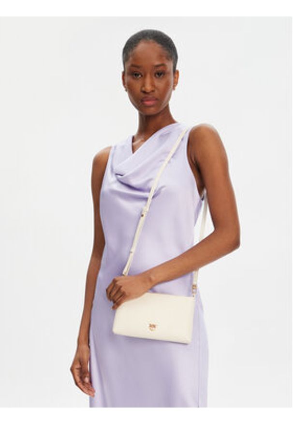 Pinko - PINKO Torebka Flat Horizontal Mini PE 25 PCPL 104277 A0F1 Biały. Kolor: biały. Materiał: skórzane