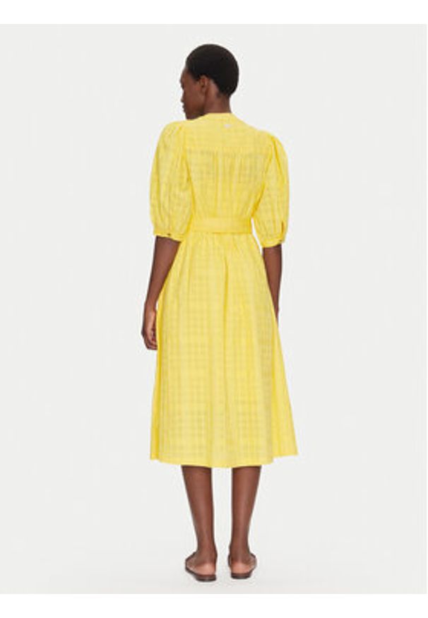 Barbour Sukienka letnia LDR0893YE32 Żółty Regular Fit. Kolor: żółty. Materiał: bawełna. Sezon: lato
