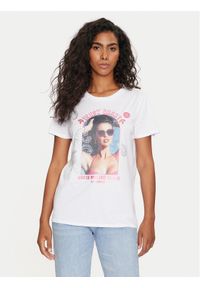 Guess T-Shirt Ss Malibu Girl Easy W4GI54 K9RM1 Biały Regular Fit. Kolor: biały. Materiał: bawełna #1