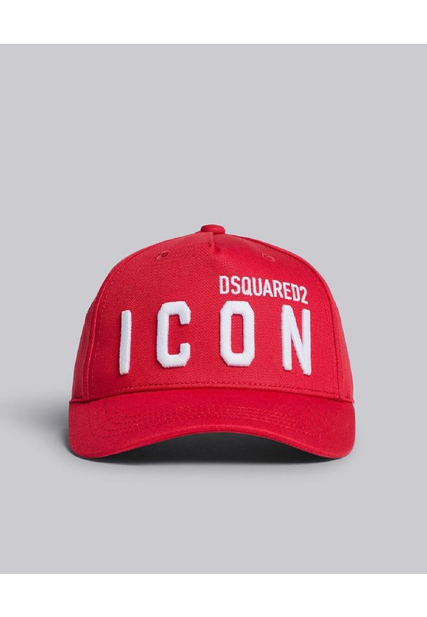 DSQUARED2 - Czerwona czapka z daszkiem. Kolor: czerwony. Materiał: bawełna. Wzór: napisy, haft