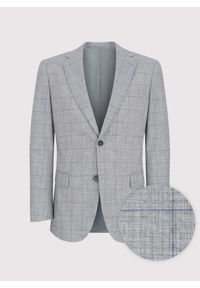 Pako Lorente - PAKO LORENTE – Szara marynarka w niebieską kratę. Kolor: wielokolorowy, niebieski, szary. Materiał: poliester, elastan, wiskoza. Wzór: kratka. Styl: klasyczny #7