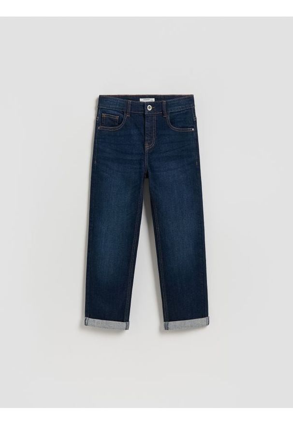 Reserved - Jeansy regular fit - granatowy. Kolor: niebieski