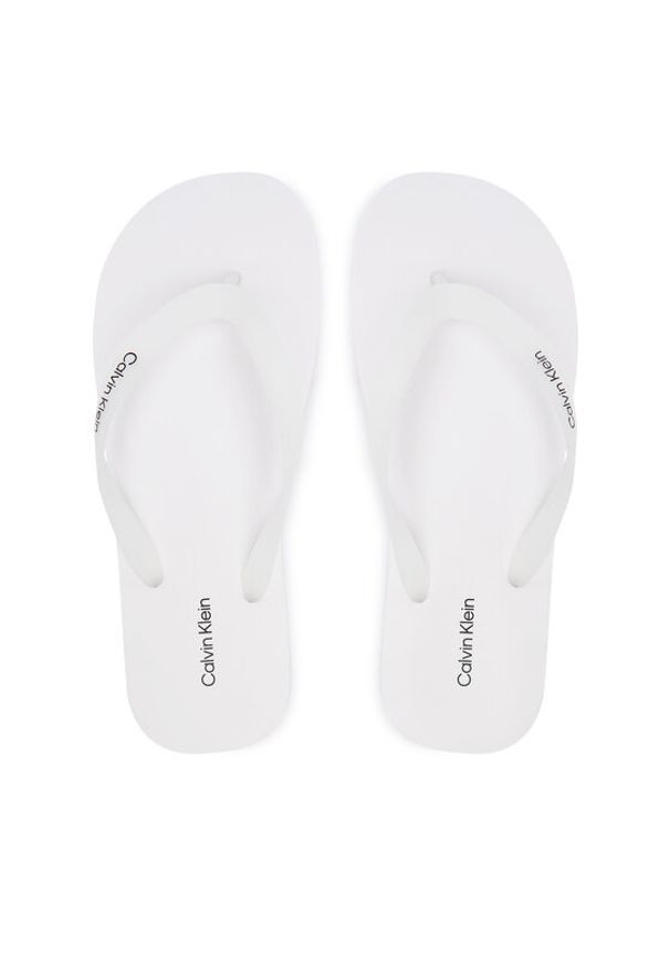 Calvin Klein Japonki Logo Strap HM0HM02105 Biały. Kolor: biały. Materiał: syntetyk