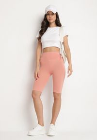 Born2be - Różowe Casualowe Szorty Typu Kolarki Lidessa. Okazja: na co dzień. Kolor: różowy. Materiał: materiał. Sezon: lato. Styl: casual #4
