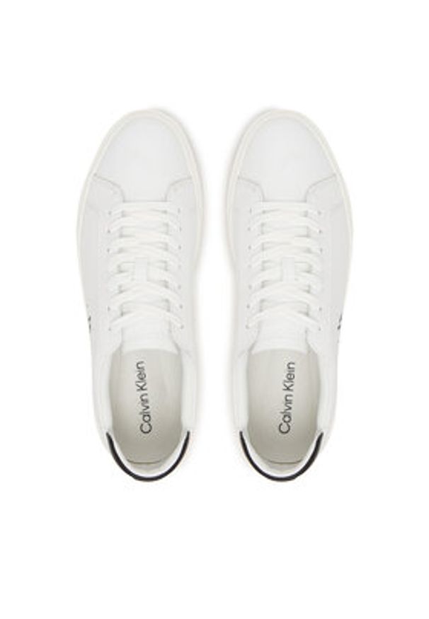 Calvin Klein Sneakersy Basket Cupsole Laceup Lth Ml YM0YM01460 Biały. Kolor: biały. Materiał: skóra