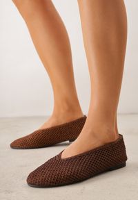 Renee - Brązowe Balerinki VICES z Plecioną Cholewką Mahala. Okazja: na co dzień. Kolor: brązowy. Szerokość cholewki: normalna. Styl: boho, casual, elegancki #4
