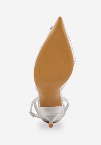 Born2be - Srebrne Siateczkowe Szpilki VICES Ozdobione Kwiatami i Perełkami Nikmanas. Zapięcie: sprzączka. Kolor: srebrny. Materiał: koronka. Wzór: kwiaty, aplikacja. Obcas: na szpilce. Styl: wizytowy, klasyczny, elegancki #9