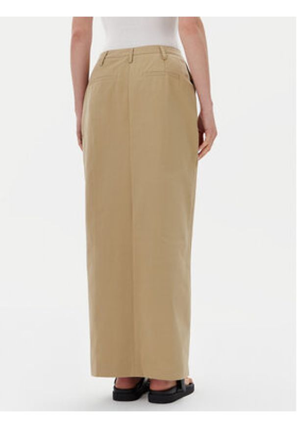 Herskind Spódnica midi 5532150 Khaki Regular Fit. Kolor: brązowy. Materiał: bawełna