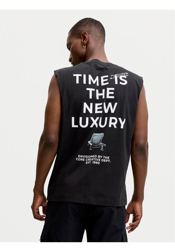 Jack & Jones Tank top Eterna 12295670 Czarny Loose Fit. Kolor: czarny. Materiał: bawełna