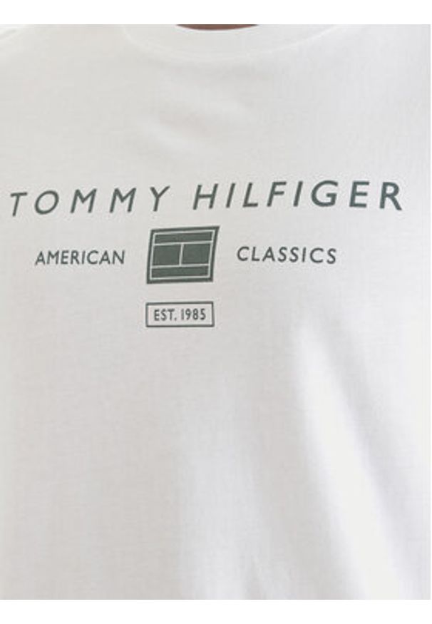 TOMMY HILFIGER - Tommy Hilfiger T-Shirt Brand Love MW0MW42365 Biały Regular Fit. Kolor: biały. Materiał: bawełna