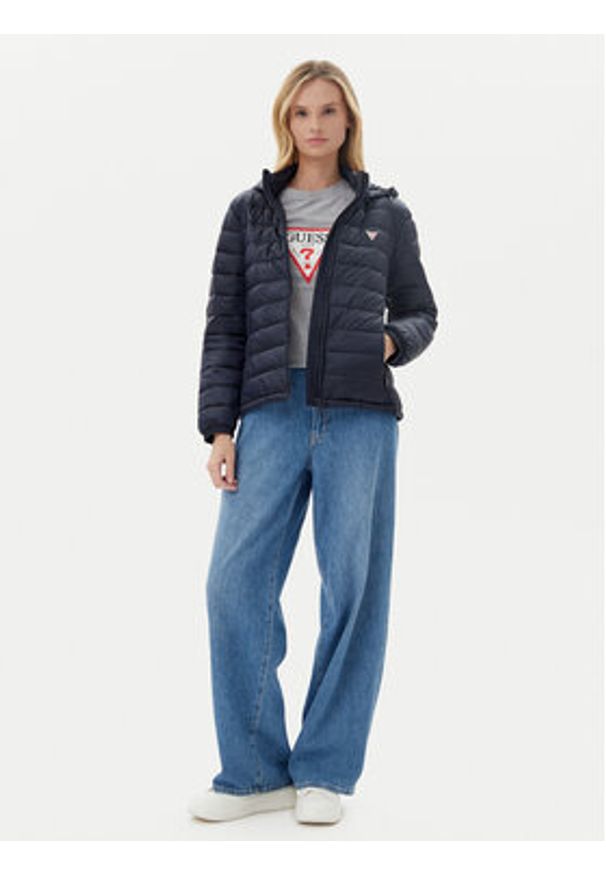 Guess Jeans Kurtka przejściowa W5RL99 WHAB2 Granatowy Regular Fit. Kolor: niebieski. Materiał: syntetyk
