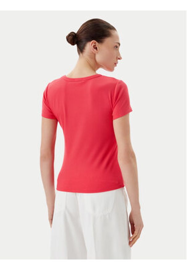 DKNY T-Shirt P51H8APJ Koralowy Regular Fit. Kolor: pomarańczowy. Materiał: wiskoza