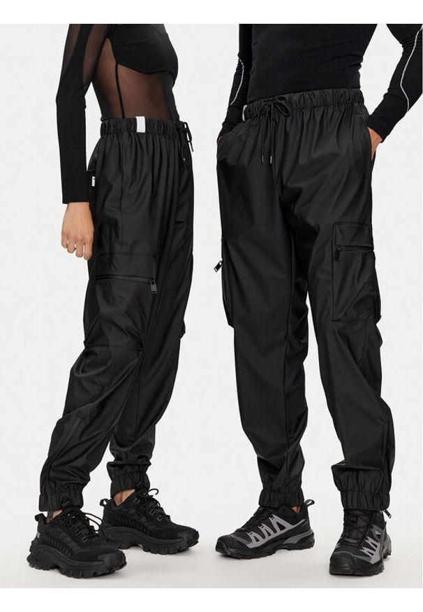 Rains Spodnie przeciwdeszczowe Cargo Rain Pants Regular W3 18850 Czarny Regular Fit. Kolor: czarny. Materiał: syntetyk