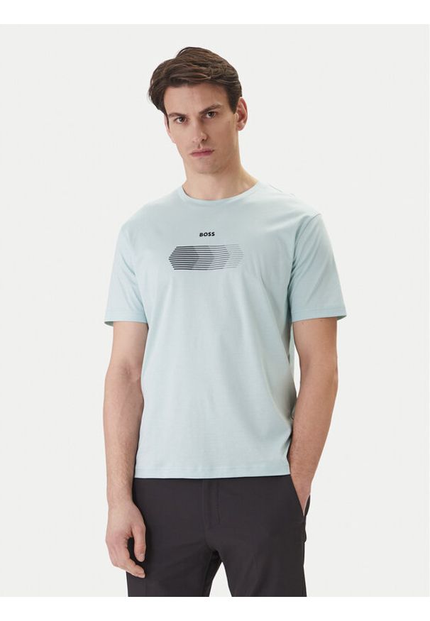 BOSS T-Shirt TS_Unity 50554557 Turkusowy Regular Fit. Kolor: turkusowy. Materiał: bawełna