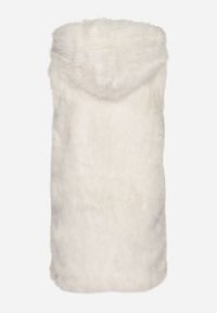 Born2be - Biała Futerkowa Kamizelka z Kapturem o Prostym Kroju Sinthira. Okazja: na co dzień. Typ kołnierza: kaptur. Kolor: biały. Materiał: jeans. Styl: casual, elegancki #4