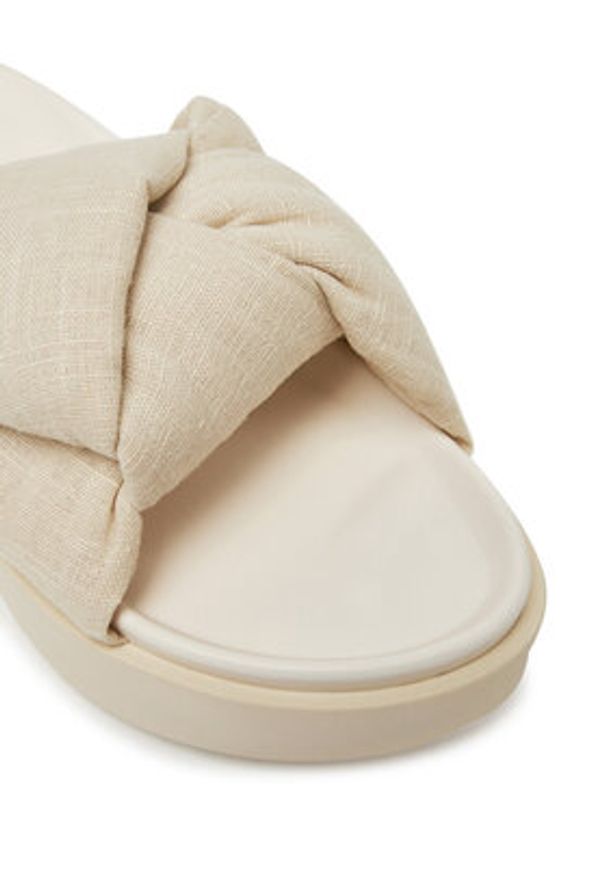 Inuikii Klapki Oversized Linken Knot-147 1028 Écru. Materiał: materiał