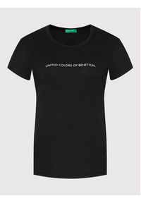 United Colors of Benetton - United Colors Of Benetton T-Shirt 3GA2E16A2 Czarny Regular Fit. Kolor: czarny. Materiał: bawełna