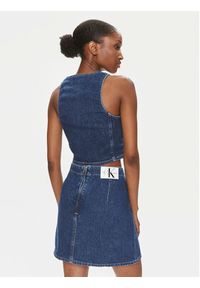 Calvin Klein Jeans Top J20J222799 Niebieski Slim Fit. Kolor: niebieski. Materiał: bawełna