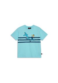 Koszulka dziecięca LEGO Taffy 311 z bio-bawełny, niebieska.. Kolor: niebieski. Materiał: bawełna. Długość rękawa: krótki rękaw. Długość: krótkie. Wzór: nadruk. Sezon: lato #1