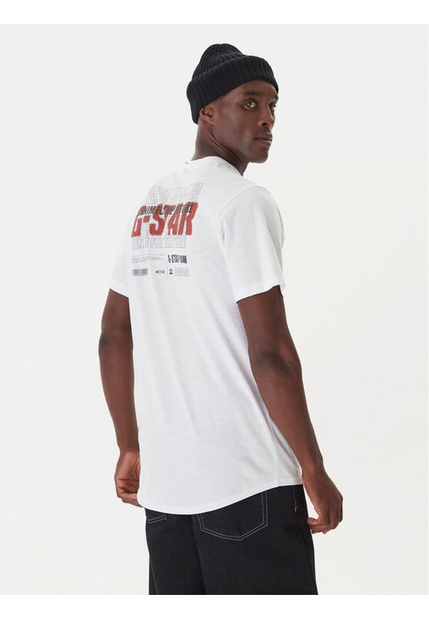G-Star RAW - G-Star Raw T-Shirt Lash Back D26043-C372 Biały Relaxed Fit. Kolor: biały. Materiał: bawełna