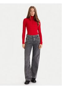 Morgan Golf 132-MENTOS.M Czerwony Slim Fit. Typ kołnierza: golf. Kolor: czerwony. Materiał: wiskoza #4