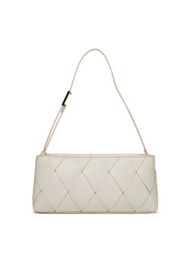 Calvin Klein Torebka Ck Woven Elongated Shoulder Bag K60K612992 Biały. Kolor: biały. Materiał: skórzane