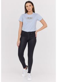 7 FOR ALL MANKIND Woskowane czarne jeansy damskie HW SKINNY COATED SLIM ILLUSION, Rozmiar 29. Kolor: czarny #4