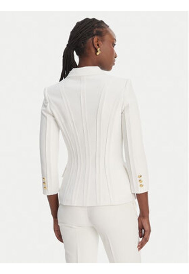 Elisabetta Franchi Marynarka GI-218-61E2-V780 Biały Regular Fit. Kolor: biały. Materiał: syntetyk