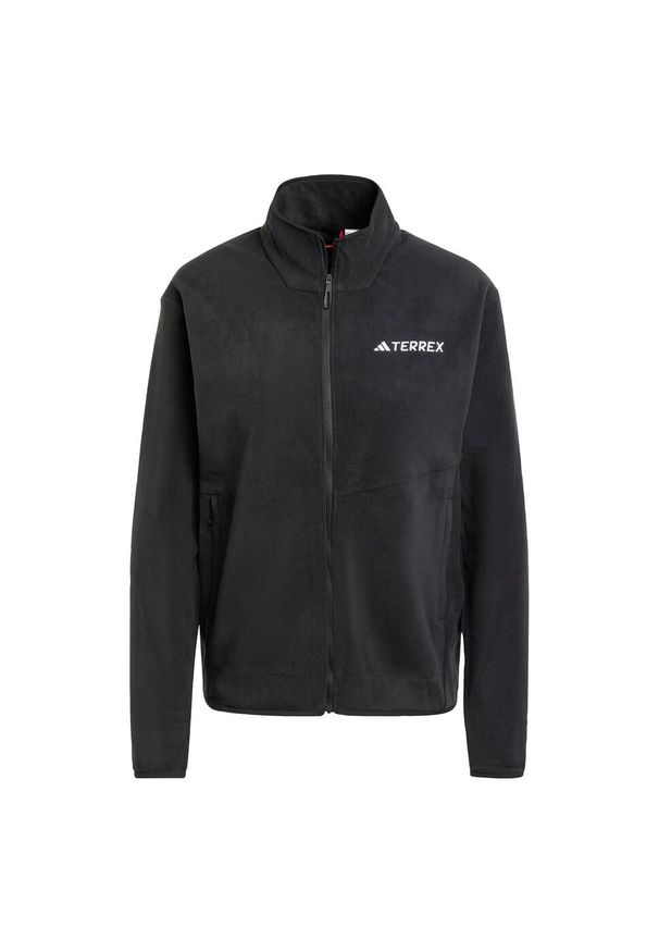 Adidas - Bluza Terrex Multi Full-Zip Fleece. Kolor: czarny. Materiał: polar, materiał. Sport: turystyka piesza