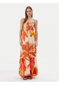Maaji Sukienka letnia Jungle Palm Lavinia PT2707CLD001 Pomarańczowy Regular Fit. Kolor: pomarańczowy. Materiał: wiskoza. Sezon: lato #1