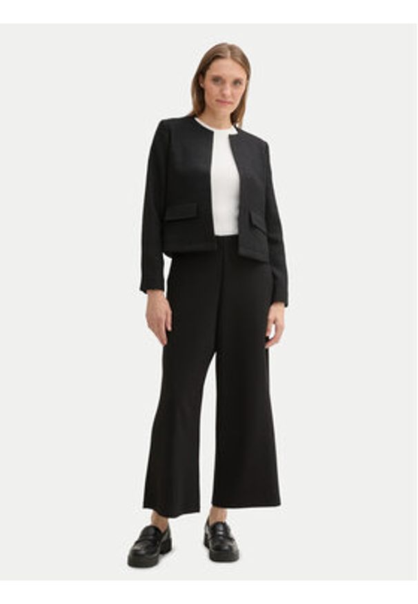 Tom Tailor Marynarka 1044343 Czarny Regular Fit. Kolor: czarny. Materiał: syntetyk