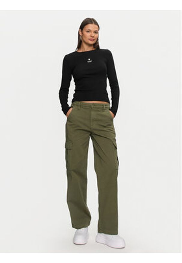 Guess Jeans Spodnie cargo W4YB61 WGCV1 Khaki Relaxed Fit. Kolor: brązowy. Materiał: bawełna