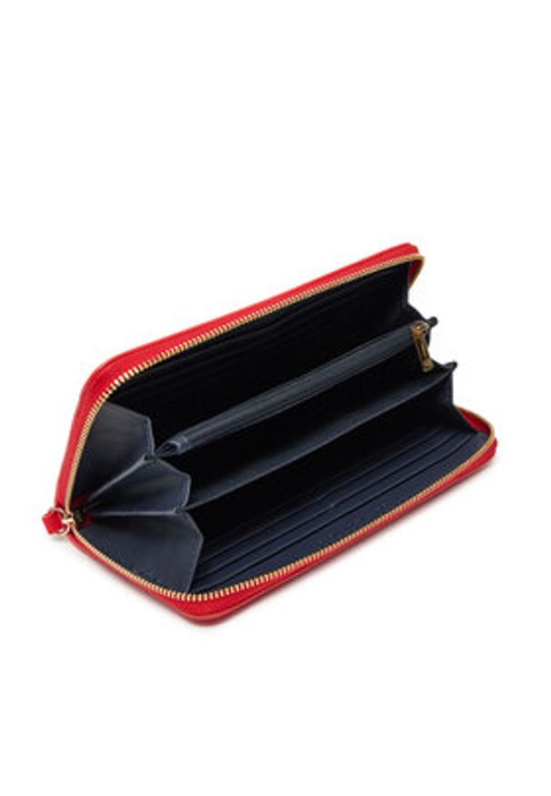 TOMMY HILFIGER - Tommy Hilfiger Duży Portfel Damski Th Logotape Lrg Za AW0AW17266 Czerwony. Kolor: czerwony. Materiał: skóra