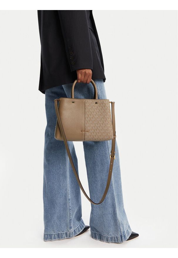 MICHAEL Michael Kors Torebka Flora 30T5GFFS2B Beżowy. Kolor: beżowy. Materiał: skórzane