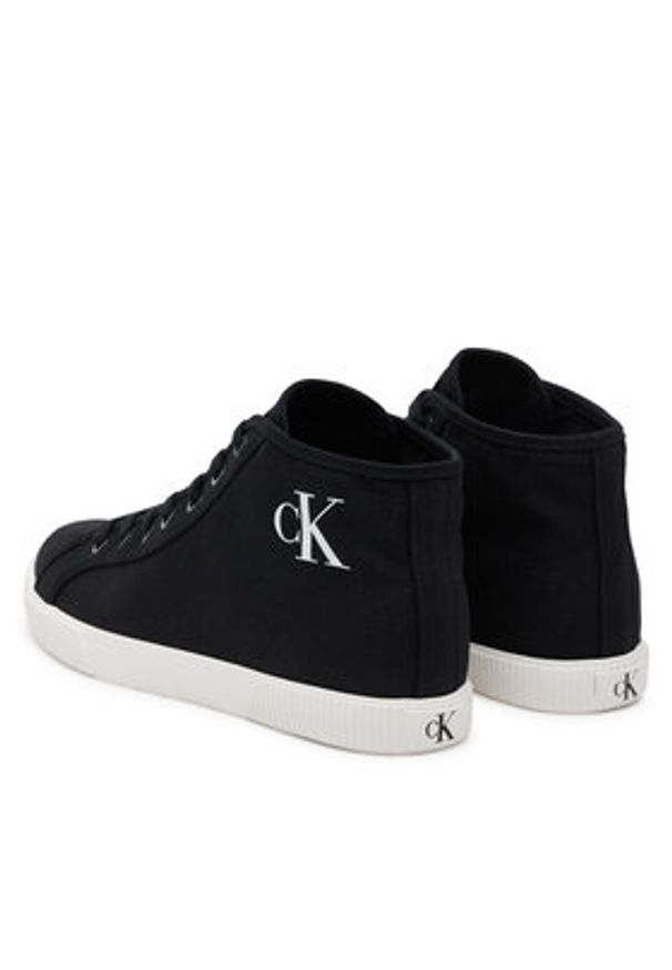 Calvin Klein Jeans Sneakersy Ess Vulc Mid Cv Mg Wn YW0YW01761 Czarny. Kolor: czarny. Materiał: materiał