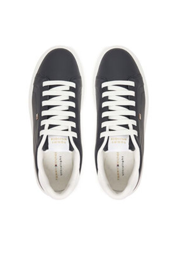 TOMMY HILFIGER - Tommy Hilfiger Sneakersy Icon Court Light Weight FW0FW08948 Granatowy. Kolor: niebieski. Materiał: skóra