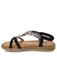 Czarne Sandały Artiker Stylowe Płaskie Obuwie Damskie. Kolor: czarny. Sezon: lato. Styl: elegancki #7