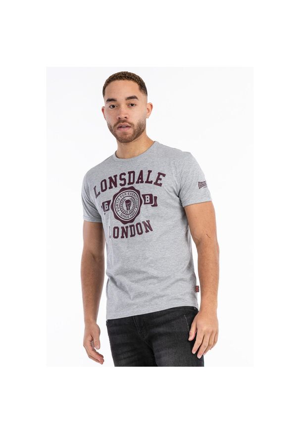 T-shirt regularny Lonsdale Murrister. Kolor: czerwony, szary, wielokolorowy. Materiał: wiskoza, bawełna