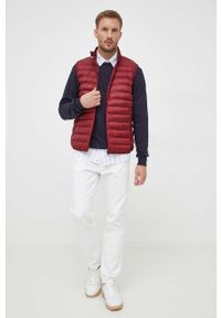 TOMMY HILFIGER - Tommy Hilfiger bezrękawnik męski kolor bordowy przejściowy. Kolor: czerwony. Materiał: poliester, materiał. Długość rękawa: bez rękawów #3