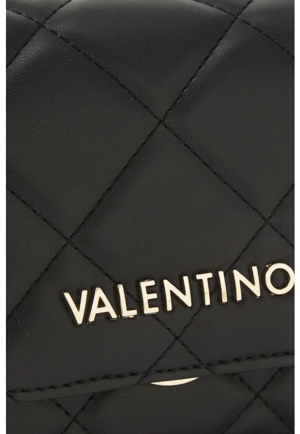 Valentino by Mario Valentino - VALENTINO Czarna torebka damska Ocarina Flap Bag. Kolor: czarny. Materiał: skórzane