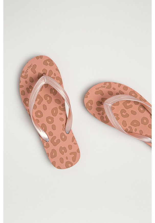 Flip*Flop Japonki damskie kolor różowy na płaskim obcasie. Kolor: różowy. Obcas: na obcasie. Wysokość obcasa: niski