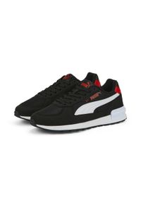 Puma - Młodzieżowe buty sportowe Graviton PUMA Black White Red. Okazja: na co dzień. Kolor: czarny, biały, wielokolorowy, czerwony. Materiał: guma, syntetyk, tkanina, materiał. Sport: bieganie
