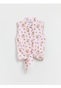 Reserved - Koszula z wiązaniem Pusheen - pastelowy róż. Kolor: różowy. Materiał: bawełna #1