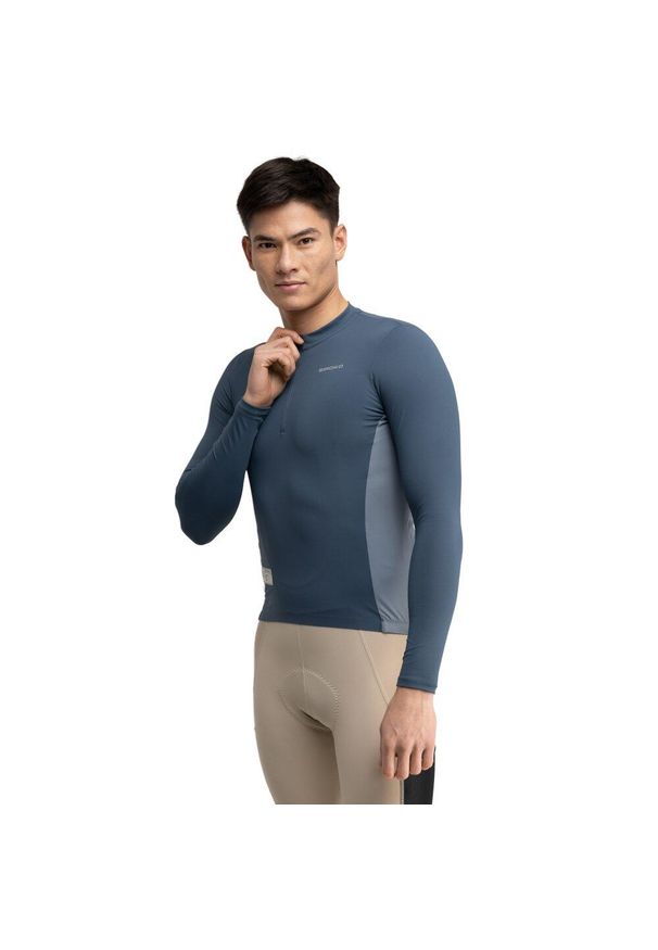 SIROKO - Męska koszulka rowerowa gravel z długim rękawem Kolarstwo Siroko GM3 Karakór. Kolor: niebieski. Materiał: materiał. Długość rękawa: długi rękaw. Długość: długie. Sport: kolarstwo