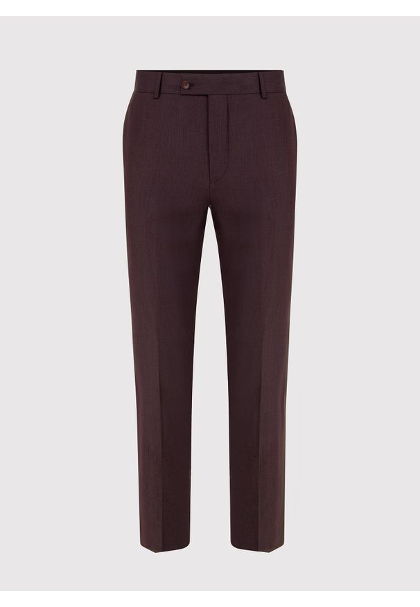 Pako Lorente - PAKO LORENTE – Spodnie garniturowe w kolorze burgundowym. Kolor: czerwony. Materiał: wiskoza, poliester, elastan. Styl: elegancki